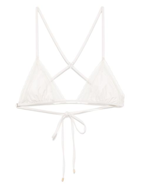 lace inset string bikini top