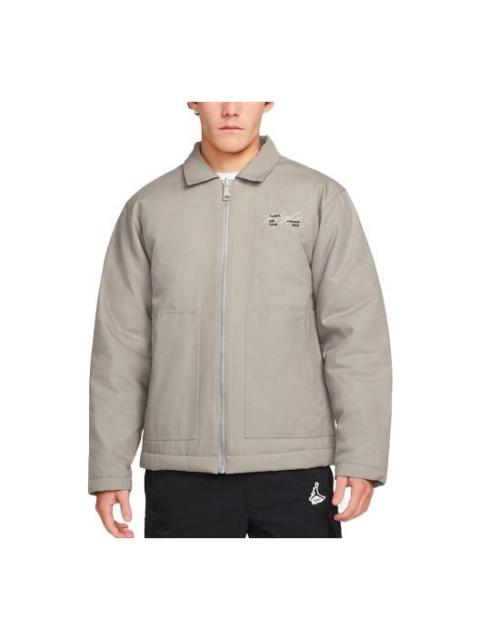 Air Jordan Alphabet Printing Zipper Jacket Gray DJ0239-016
