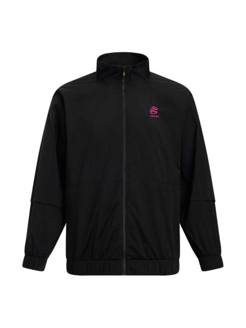 Under Armour Curry Tour Graphic Track Jacket 'Black Pink' 6000781-001