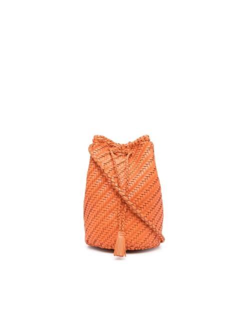 interwoven-design bucket bag