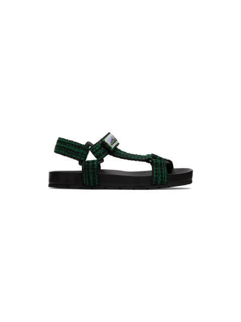 Black & Green Trip Sandals