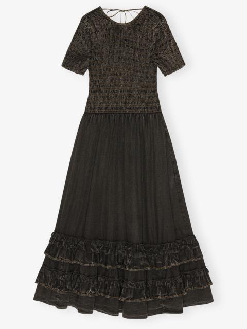 BLACK WASHED SMOCK DRESS