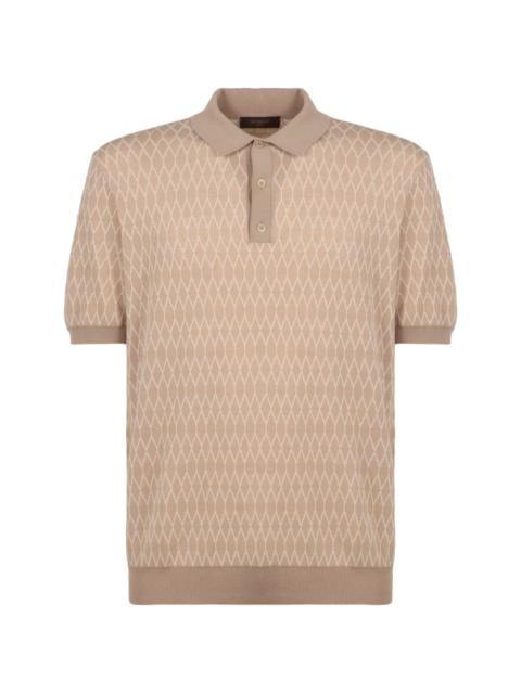 knit button polo shirt