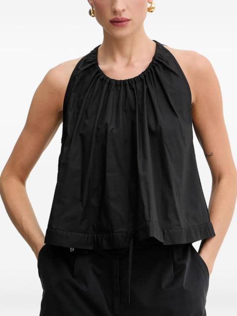 gathered-neck sleeveless top