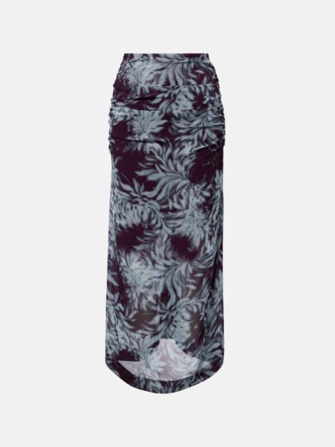 Printed chiffon midi skirt