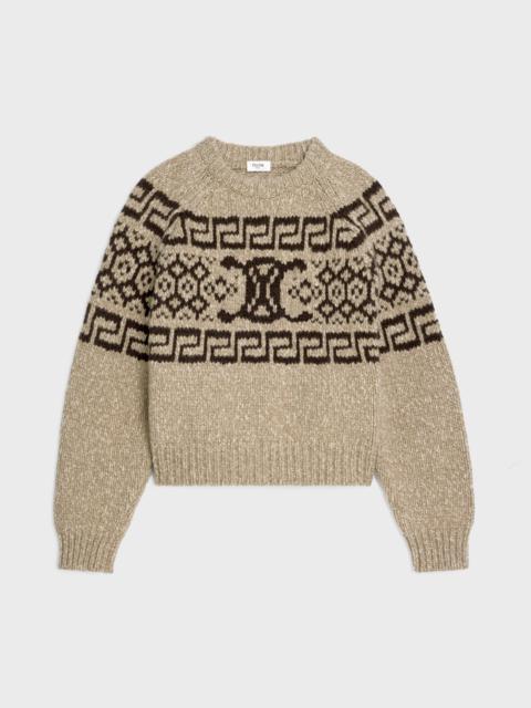 CELINE crew neck sweater in triomphe fair isle wool - 2ADW6824V