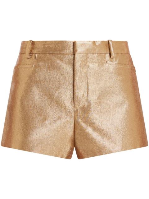 lurex-detail high-waisted shorts
