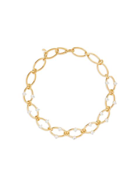 oval-link zirconia necklace