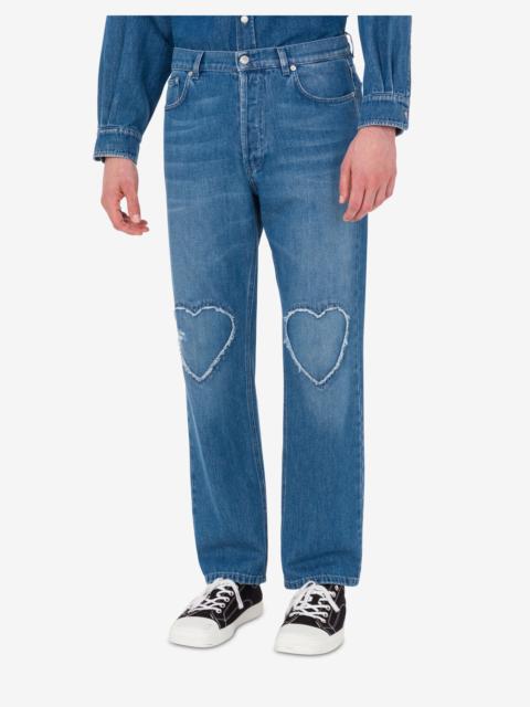 BLUE COTTON DENIM PANTS