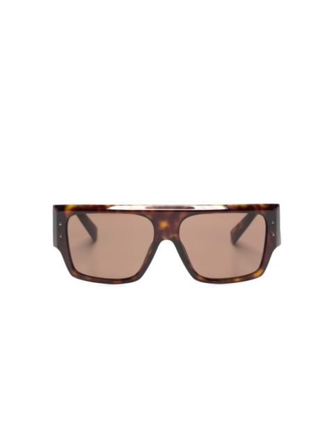 tortoiseshell rectangle-frame sunglasses