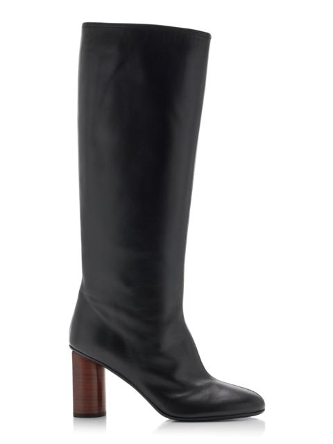 Leather Knee Boots black