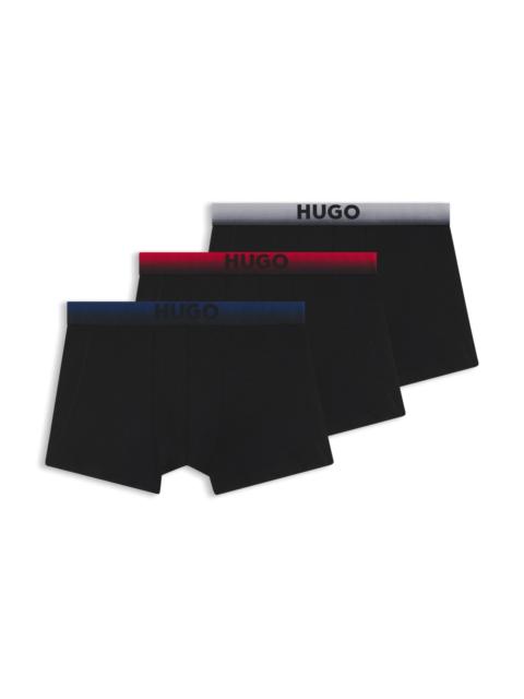 THREE-PACK OF DEGRADÉ-WAISTBAND TRUNKS