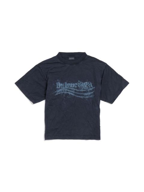 Women's Washed Crayon Political T-shirt Medium Fit in Black Faded