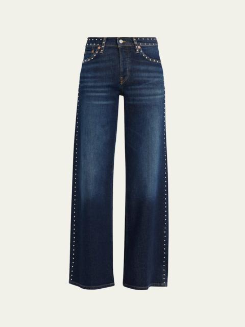 Studded Mid-Rise Jeans