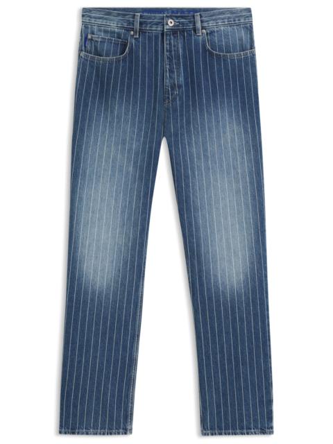 BAGGY-FIT JEANS IN BLUE PINSTRIPED DENIM