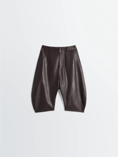 DROPPED CROTCH LEATHER BERMUDAS