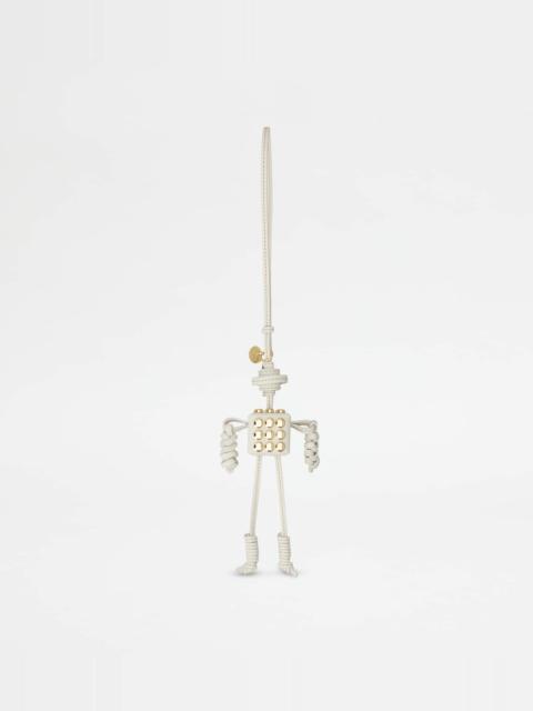 ROBOT CHARM IN LEATHER - WHITE