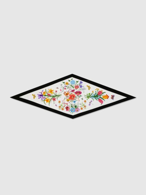 Printed silk twill diamond scarf