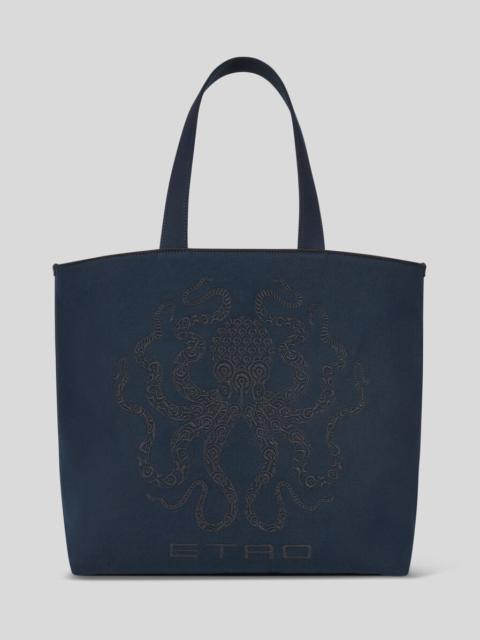 MAXI TOTE BAG WITH OCTOPUS EMBROIDERY
