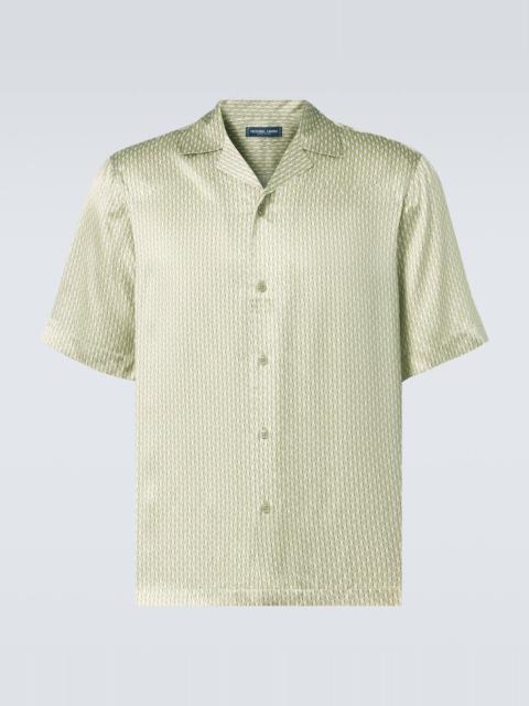 Roberto printed silk bowling shirt
