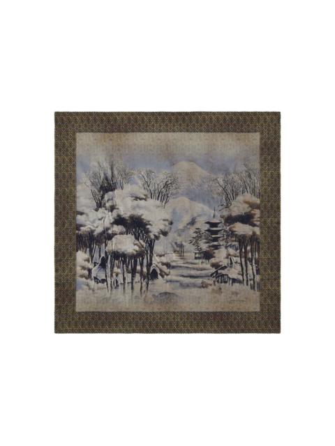 landscape-print scarf