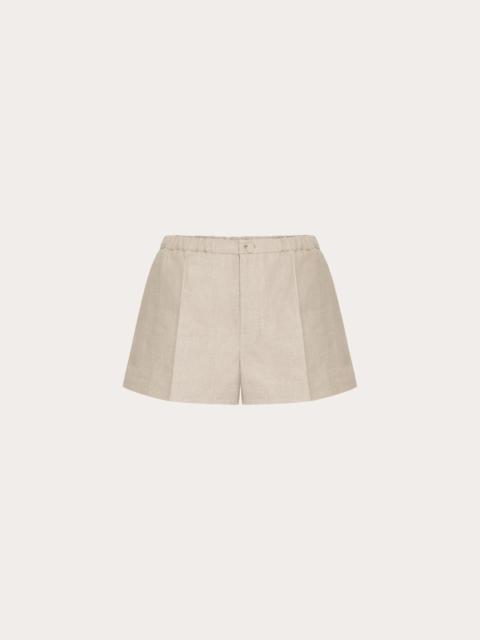 LINEN CANVAS BERMUDA SHORTS