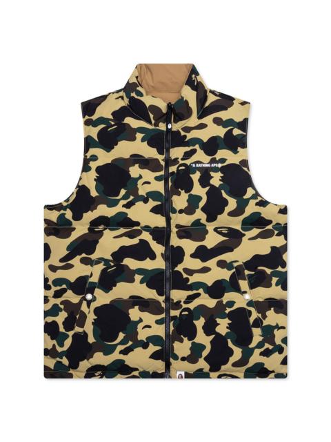 1ST CAMO REVERSIBLE DOWN VEST - YELLOW
