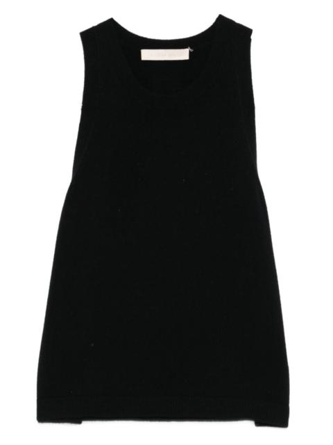 crew-neck sleeveless vest