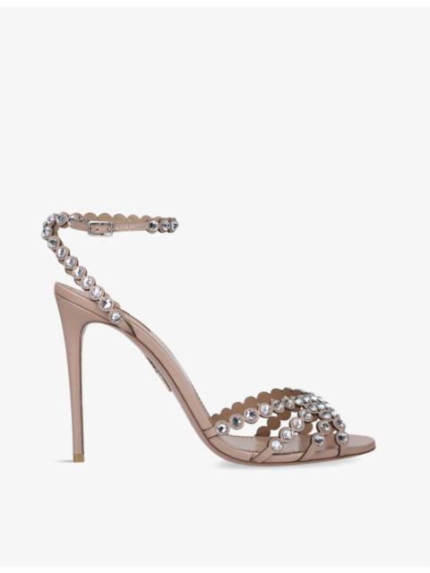 Tequila 105 gem-embossed leather heeled sandals