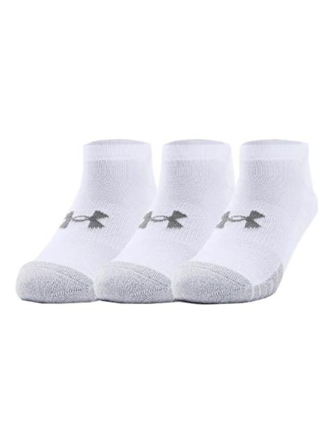 Under Armour HeatGear No Show Socks 3-Pack 'White' 1346755-100