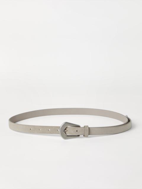 Suede calfskin belt