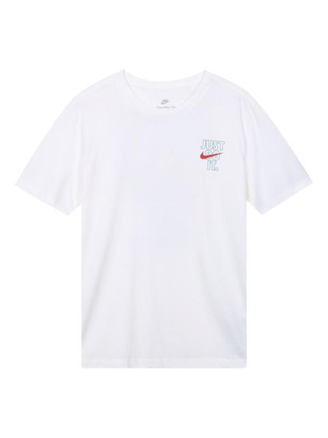 Men's Nike As Nsw Gaokao Ss Tee Athleisure Casual Sports Alphabet Round Neck Short Sleeve White T-Sh