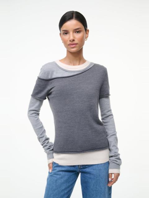 STAUD SERA SWEATER HEATHER GREY MULTI