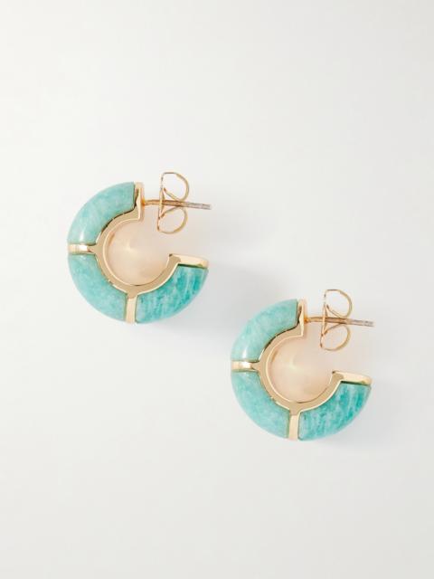 Zellige Gold-plated Amazonite Hoop Earrings