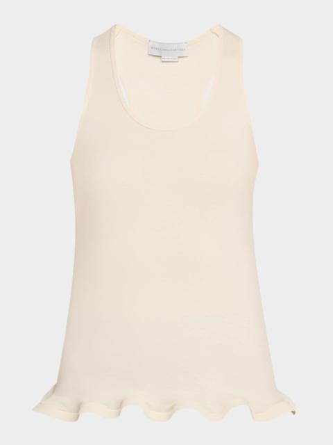 Frilled Hem Rib Tank Top