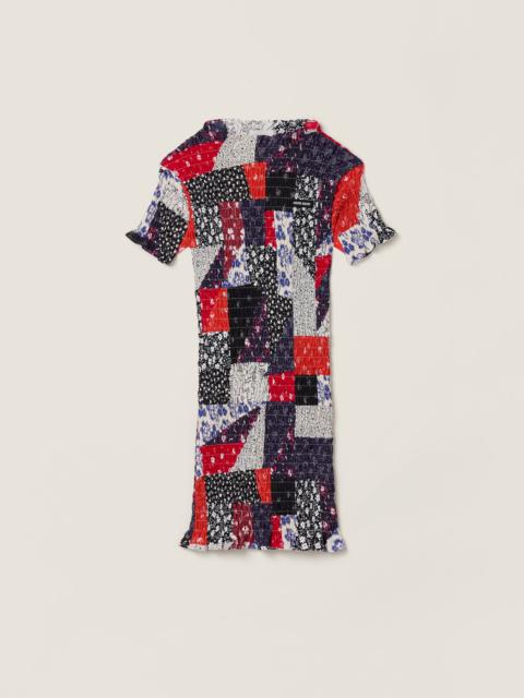 Patchwork poplin mini-dress