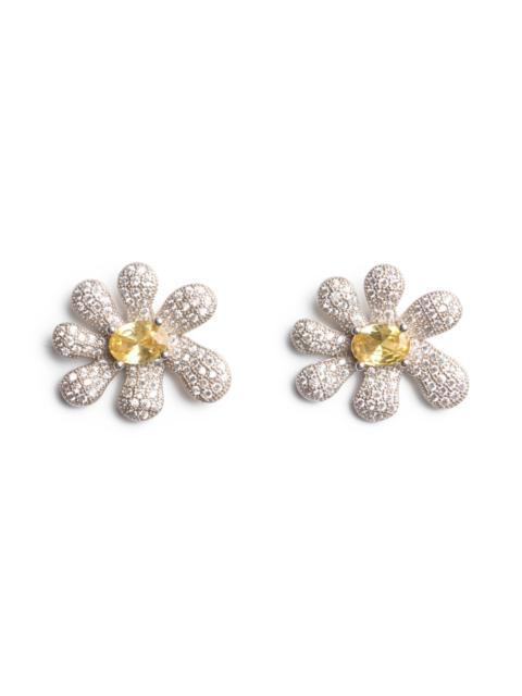 CANARY CRYSTAL PAVE SQUASHED BLOSSOM EARRING