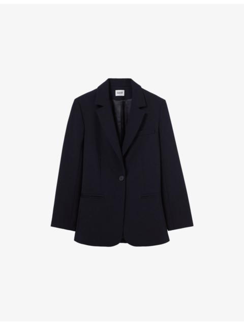 Oversized Single-Breasted Woven Blazer