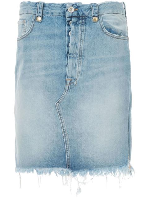 frayed denim skirt