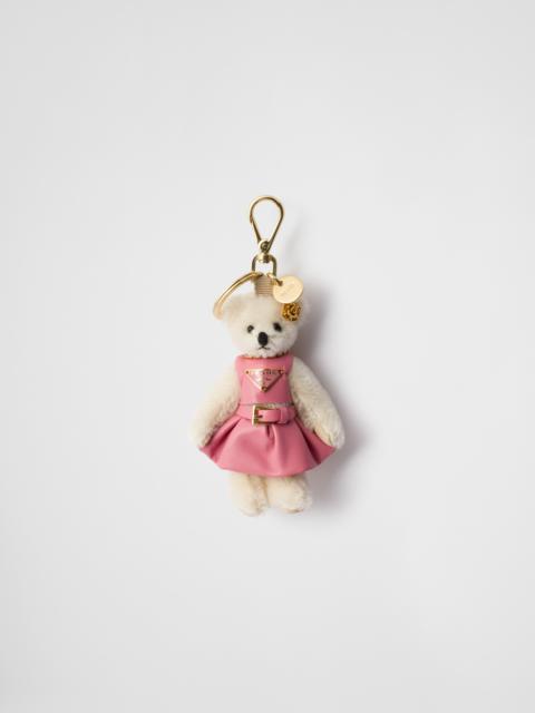 Teddy bag charm with metal ring