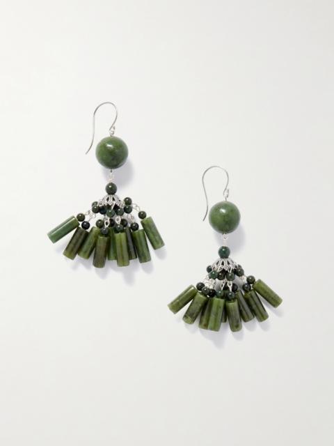 Flamenco Silver Jade Earrings