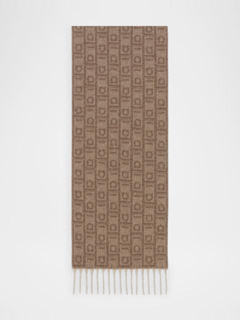 Cashmere and Wool Monogram Scarf