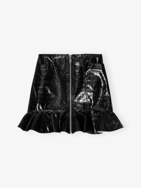 BLACK FUTURE COATED MINI SKIRT