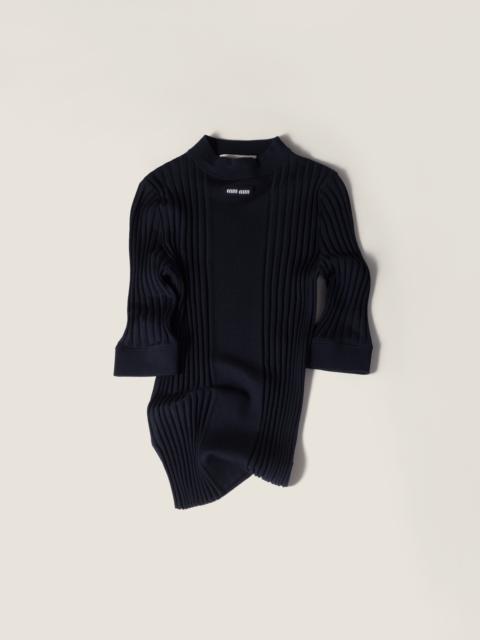 Ribbed knit wool sweater