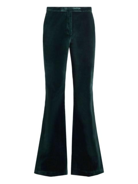 velvet flared trousers