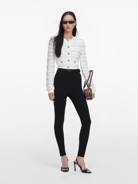 White Pointelle Diamante Cardigan