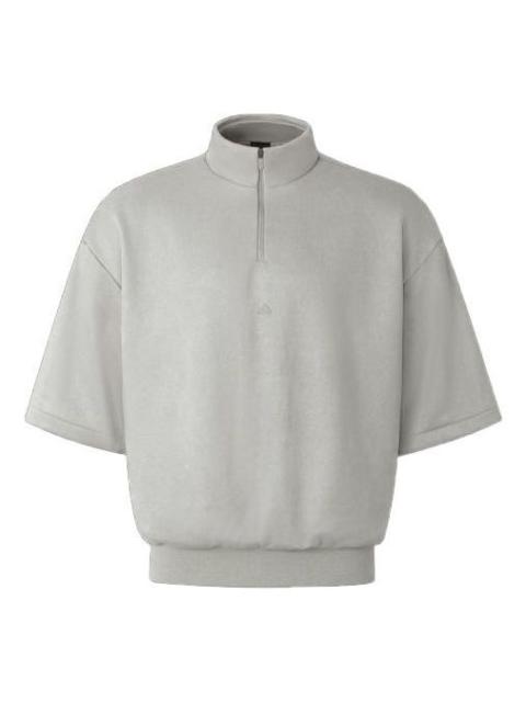 adidas Basketball Sueded 3/4 Half-Zip Sweatshirt 'Sesame' IN7712