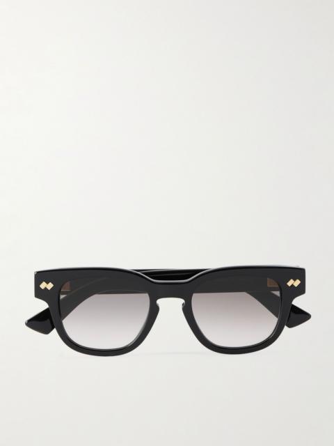 Intrecciato Panthos Square-Frame Recycled-Acetate Sunglasses Black