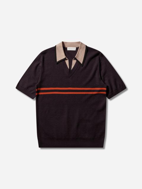 Men's Merino Wool Polo Shirt Dark Purple