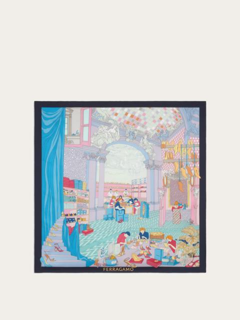 Oggetti print silk foulard